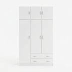 Ντουλάπα τρίφυλλη με πατάρι Alvia λευκό 150x51x240εκ