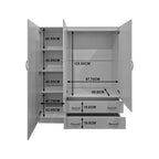 Ντουλάπα τρίφυλλη με πατάρι Alvia λευκό 150x51x240εκ