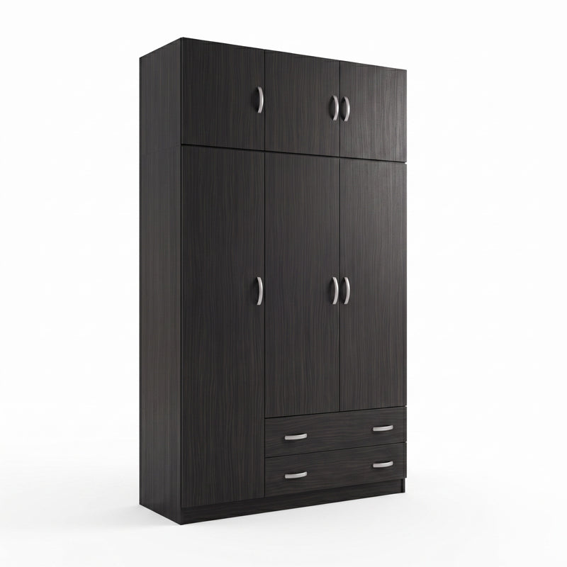 Ντουλάπα τρίφυλλη με πατάρι Alvia wenge 150x51x240εκ