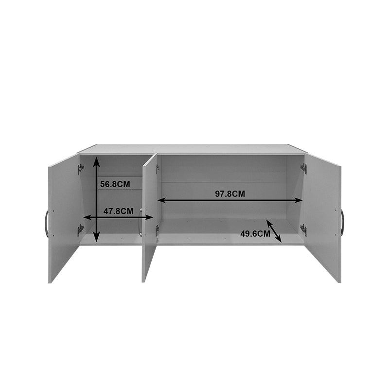 Ντουλάπα τρίφυλλη με πατάρι Alvia sonoma με ανθρακί 150x51x240εκ