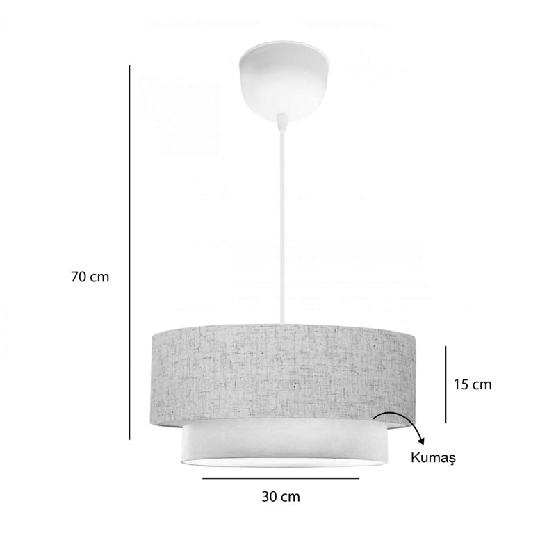 Φωτιστικό οροφής Sombre ύφασμα σε κρεμα χρώμα Φ30x15εκ