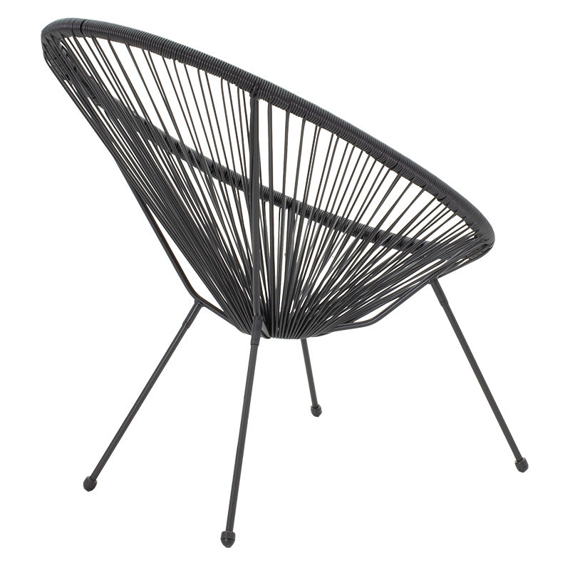 Πολυθρόνα Acapulco μεταλλο-pe rattan σε μαύρη απόχρωση 68.5x74.5x84εκ