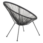 Πολυθρόνα Acapulco μεταλλο-pe rattan σε μαύρη απόχρωση 68.5x74.5x84εκ