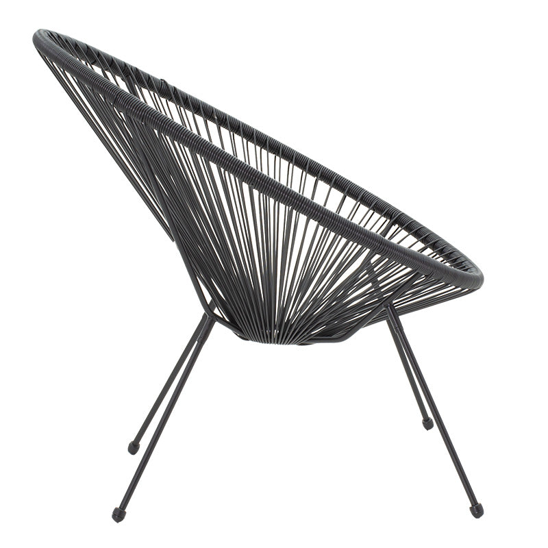 Πολυθρόνα Acapulco μεταλλο-pe rattan σε μαύρη απόχρωση 68.5x74.5x84εκ
