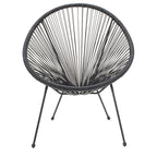 Πολυθρόνα Acapulco μεταλλο-pe rattan σε μαύρη απόχρωση 68.5x74.5x84εκ