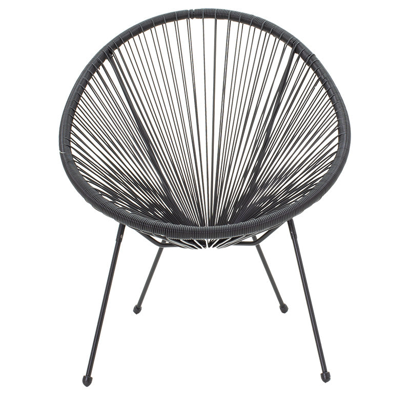 Πολυθρόνα Acapulco μεταλλο-pe rattan σε μαύρη απόχρωση 68.5x74.5x84εκ