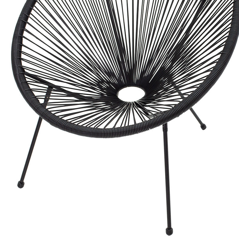 Πολυθρόνα Acapulco μεταλλο-pe rattan σε μαύρη απόχρωση 68.5x74.5x84εκ