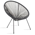 Πολυθρόνα Acapulco μεταλλο-pe rattan σε μαύρη απόχρωση 68.5x74.5x84εκ
