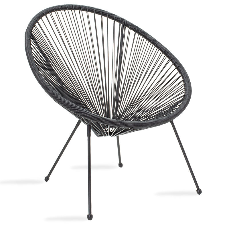 Πολυθρόνα Acapulco μεταλλο-pe rattan σε μαύρη απόχρωση 68.5x74.5x84εκ