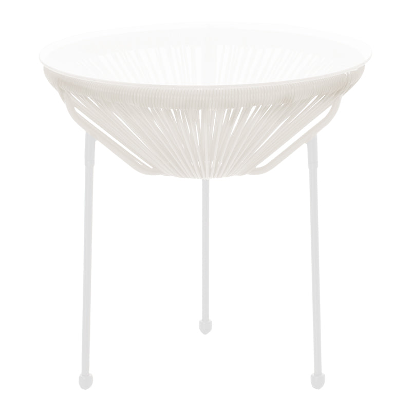 Τραπέζι Acapulco μεταλλο-pe rattan σε λευκή απόχρωση Φ50x52εκ