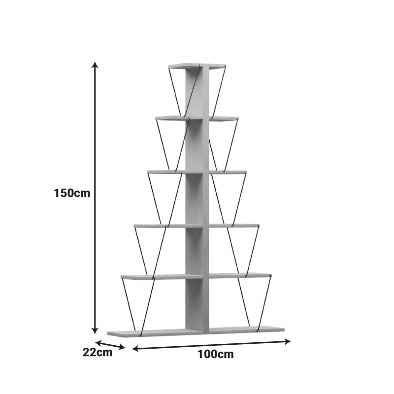 Βιβλιοθήκη mini Tars sonoma-μαύρο 100x22x150εκ
