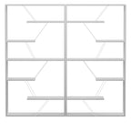 Βιβλιοθήκη Tars γκρι-λευκό 168x24x157εκ