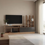 Σύνθετο σαλονιού Seruno oak - μαύρο μαρμάρου 170x25x100εκ