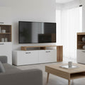Έπιπλο τηλεόρασης Tobler σε oak- λευκή απόχρωση 170x40x53εκ