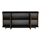 Μπουφές Zafore καρυδί- μαύρο μαρμάρου 180x45x80εκ