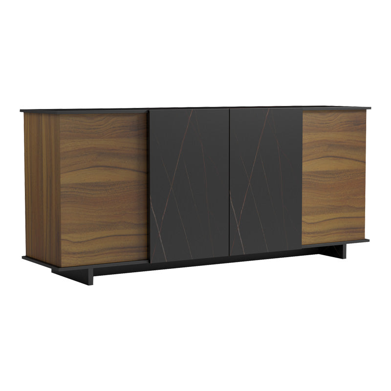 Μπουφές Zafore καρυδί- μαύρο μαρμάρου 180x45x80εκ