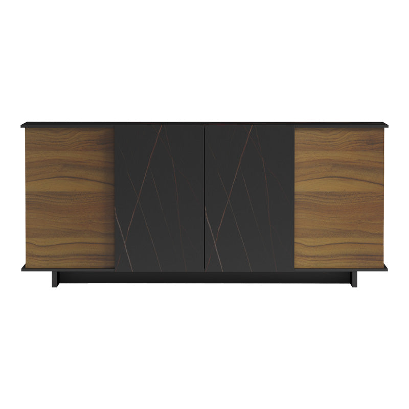 Μπουφές Zafore καρυδί- μαύρο μαρμάρου 180x45x80εκ
