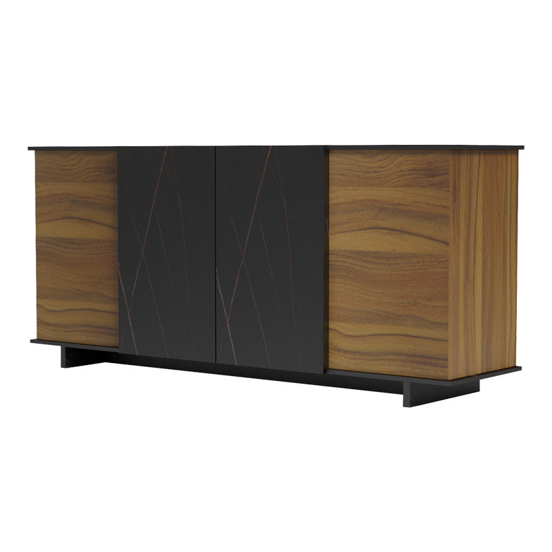 Μπουφές Zafore καρυδί- μαύρο μαρμάρου 180x45x80εκ