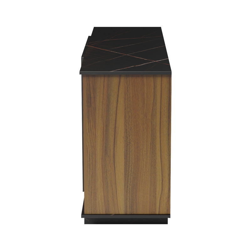 Μπουφές Zafore καρυδί- μαύρο μαρμάρου 180x45x80εκ