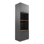 Ντουλάπα κουζίνας Rowan σε ανθρακί-oak απόχρωση 60x42x182εκ