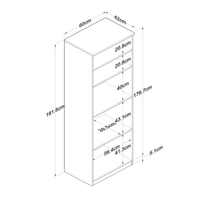 Ντουλάπα κουζίνας Rowan σε ανθρακί-oak απόχρωση 60x42x182εκ