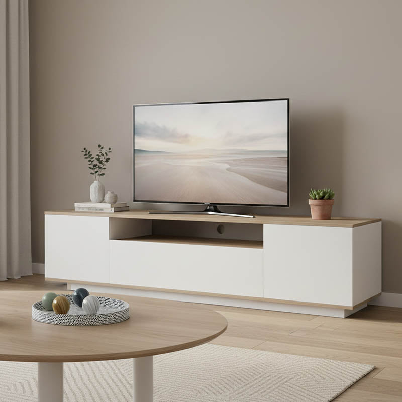 Έπιπλο τηλεόρασης Winey σε sonoma-λευκή απόχρωση 180x44.5x44.5εκ