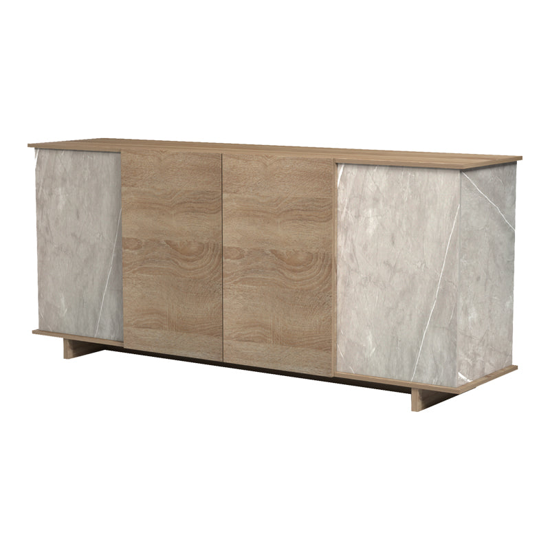 Μπουφές Zafore sonoma - γκρι μπεζ όψη μαρμάρου 180x45x80εκ