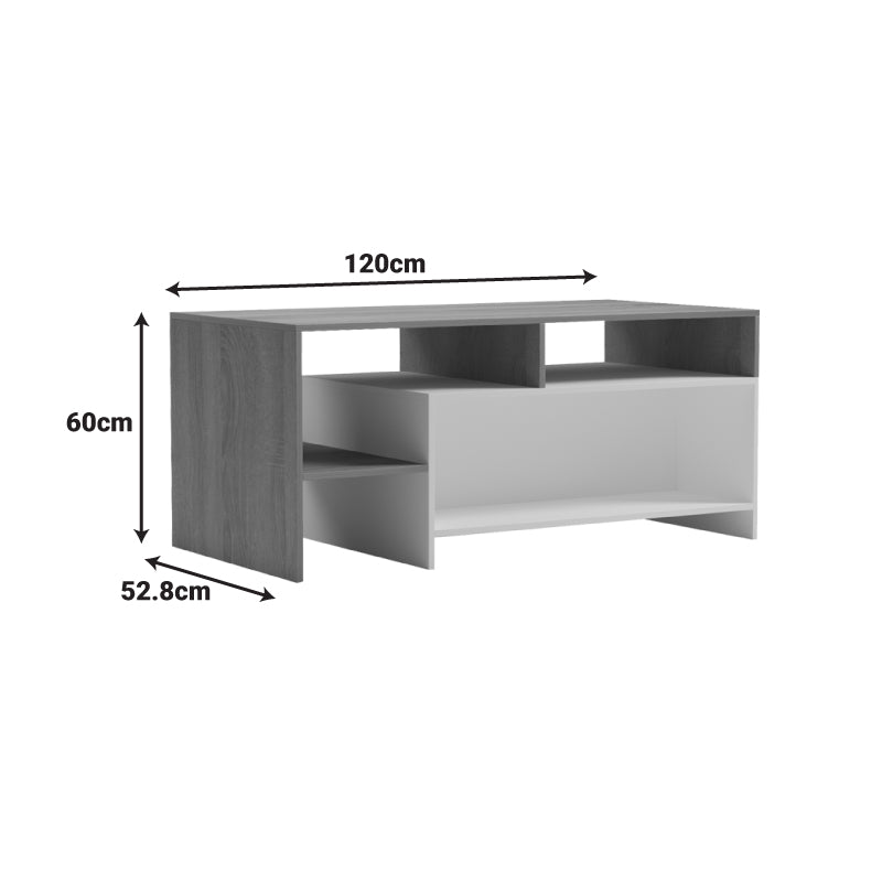 Τραπέζι σαλονιού Consa sonoma - λευκό 120x60x53.6εκ