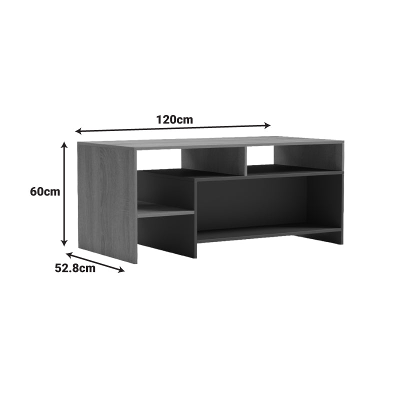 Τραπέζι σαλονιού Consa sonoma - ανθρακί 120x60x53.6εκ