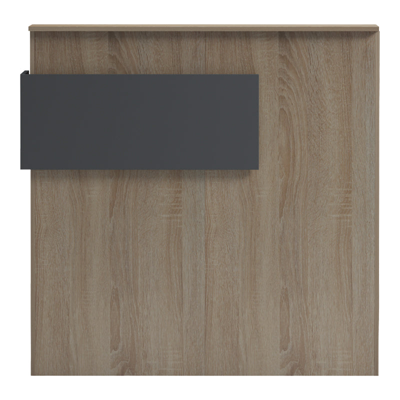 Γραφείο reception Optima με led sonoma-ανθρακί 110x40x110εκ