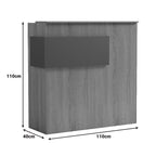 Γραφείο reception Optima με led sonoma-ανθρακί 110x40x110εκ