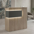 Γραφείο reception Optima με led sonoma-ανθρακί 110x40x110εκ
