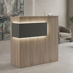 Γραφείο reception Optima με led sonoma-ανθρακί 110x40x110εκ