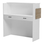 Γραφείο reception Optima με led λευκό-sonoma 110x40x110εκ
