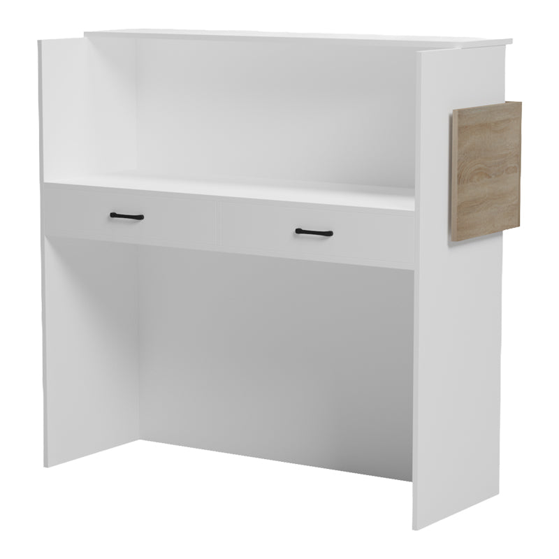 Γραφείο reception Optima με led λευκό-sonoma 110x40x110εκ