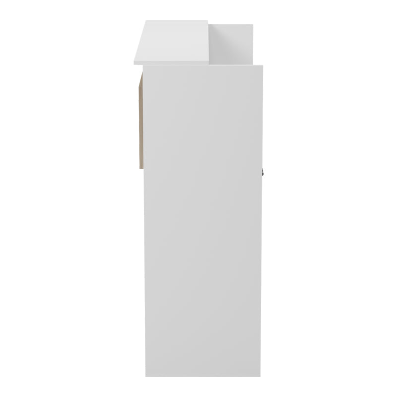 Γραφείο reception Optima με led λευκό-sonoma 110x40x110εκ