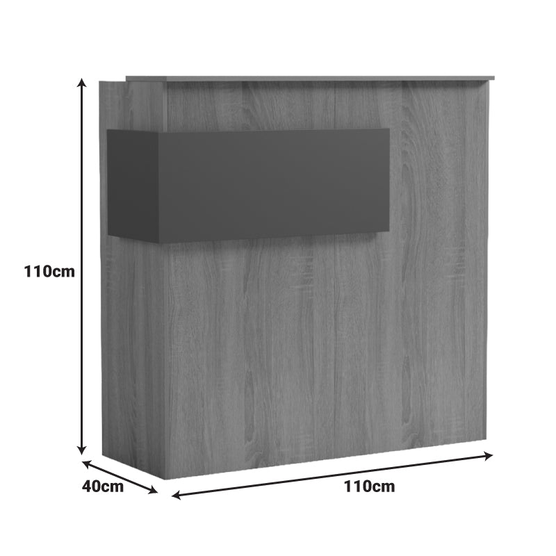 Γραφείο reception Optima με led λευκό-sonoma 110x40x110εκ