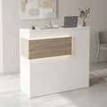Γραφείο reception Optima με led λευκό-sonoma 110x40x110εκ