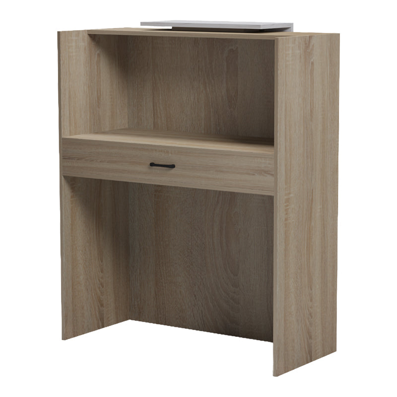 Γραφείο reception Zowel με led sonoma-λευκή όψη μαρμάρου 90x40x110εκ