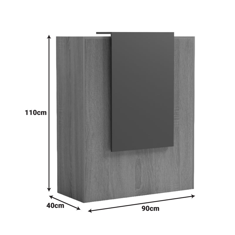 Γραφείο reception Zowel με led λευκό - sonoma 90x40x110εκ