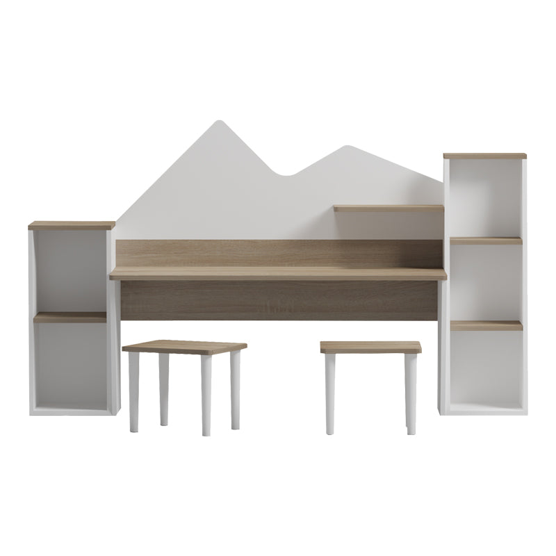 Παιδικό γραφείο με σκαμπο Dualto sonoma-λευκό 180x30x93.6εκ