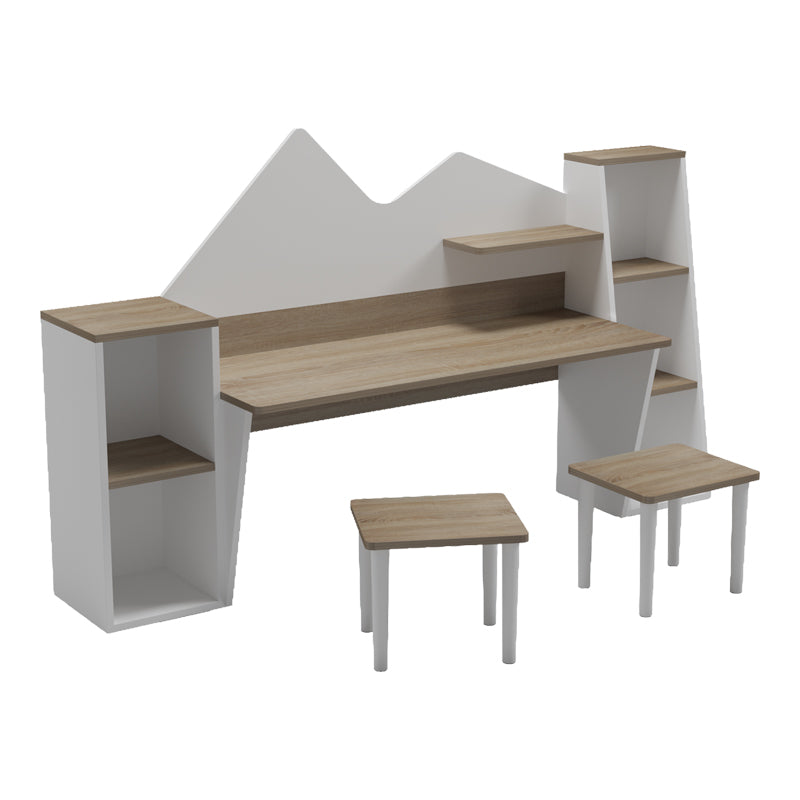 Παιδικό γραφείο με σκαμπο Dualto sonoma-λευκό 180x30x93.6εκ