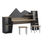 Παιδικό γραφείο με σκαμπο Dualto sonoma-ανθρακί 180x30x93.6εκ