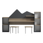 Παιδικό γραφείο με σκαμπο Dualto sonoma-ανθρακί 180x30x93.6εκ