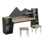 Παιδικό γραφείο με σκαμπο Dualto sonoma-ανθρακί 180x30x93.6εκ