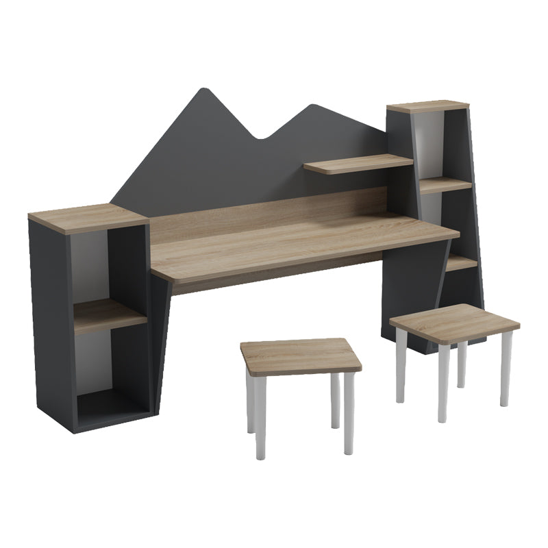 Παιδικό γραφείο με σκαμπο Dualto sonoma-ανθρακί 180x30x93.6εκ