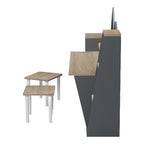 Παιδικό γραφείο με σκαμπο Dualto sonoma-ανθρακί 180x30x93.6εκ