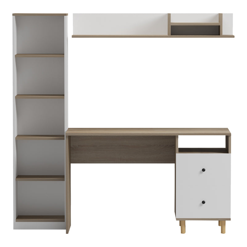 Σύνθεση γραφείου Kontor sonoma-λευκό 160x50x158,2εκ