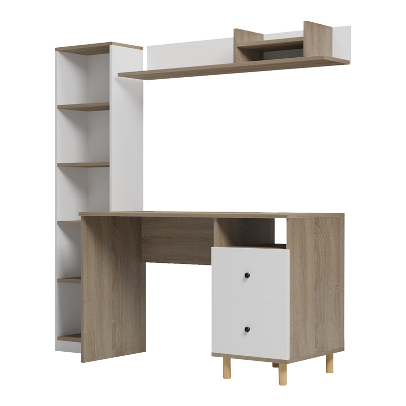 Σύνθεση γραφείου Kontor sonoma-λευκό 160x50x158,2εκ