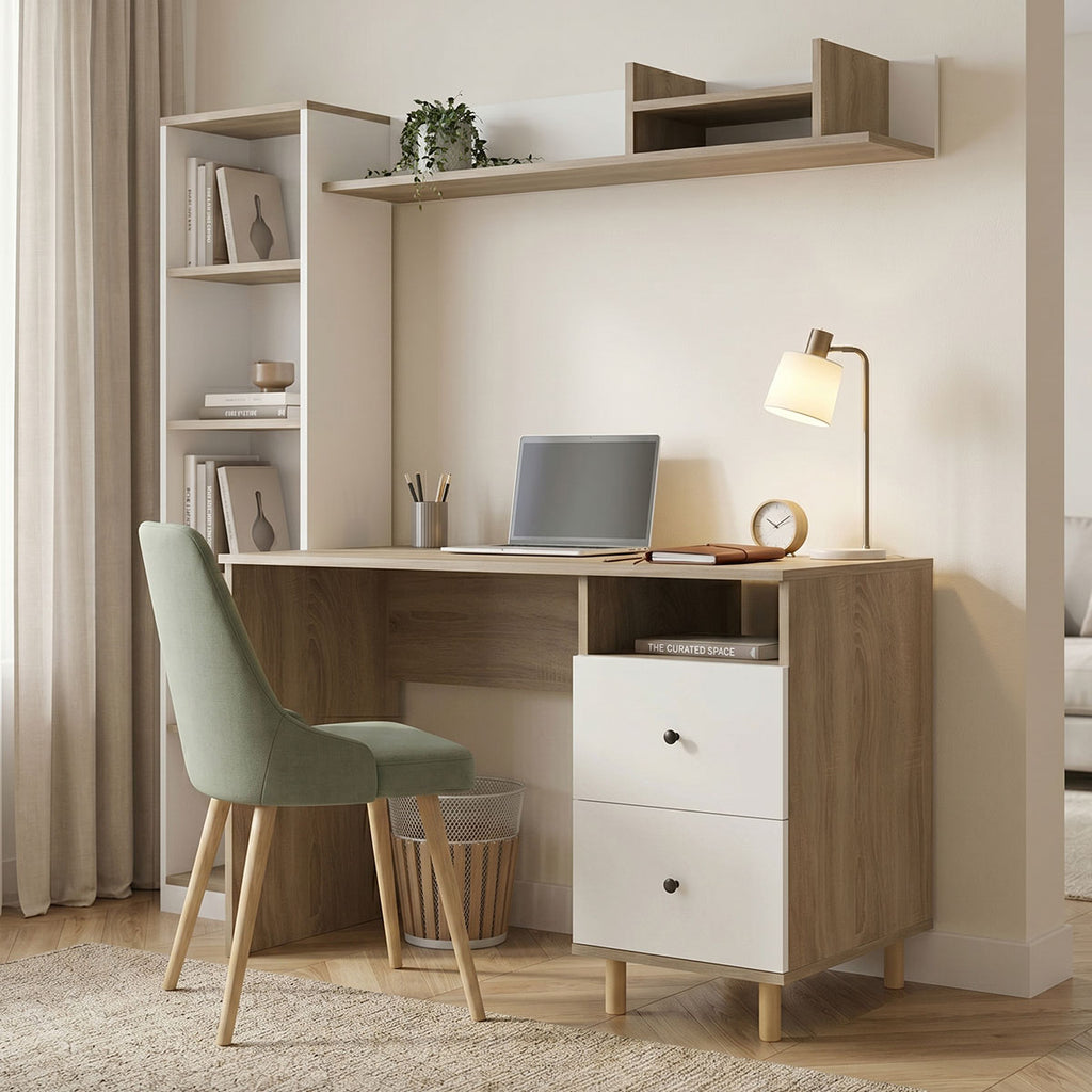 Σύνθεση γραφείου Kontor sonoma-λευκό 160x50x158,2εκ